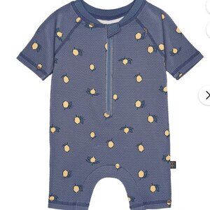 NWT Modern Moments by Gerber Baby Rash Guard Swimsuit Blue Lemons Size 3-6M